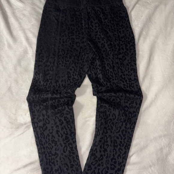 Cato Charcoal Velvet Leopard Print Leggings - Picture 1 of 3